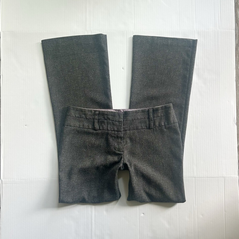 2000s Low Rise Flare Trousers Button Detail Office Siren Y2K Preppy Parisian